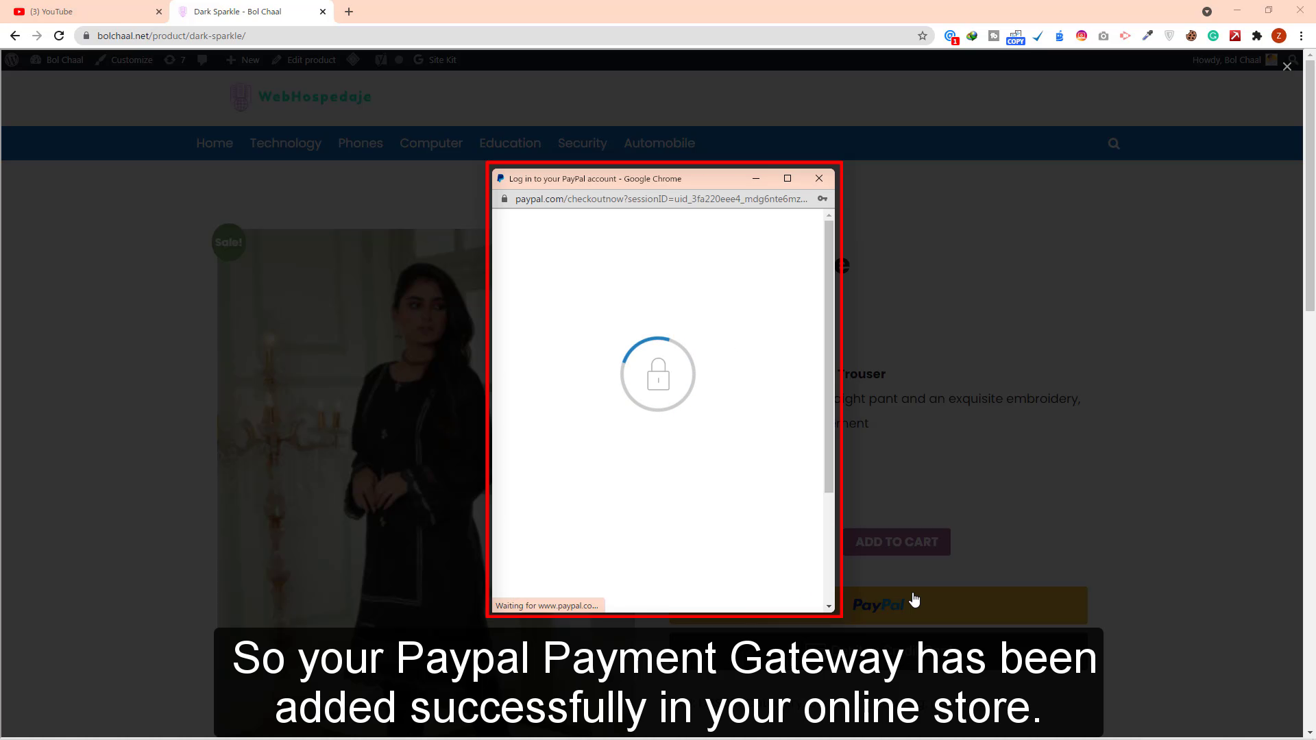 Así que su pasarela de pago de Paypal se ha agregado con éxito en su tienda en línea